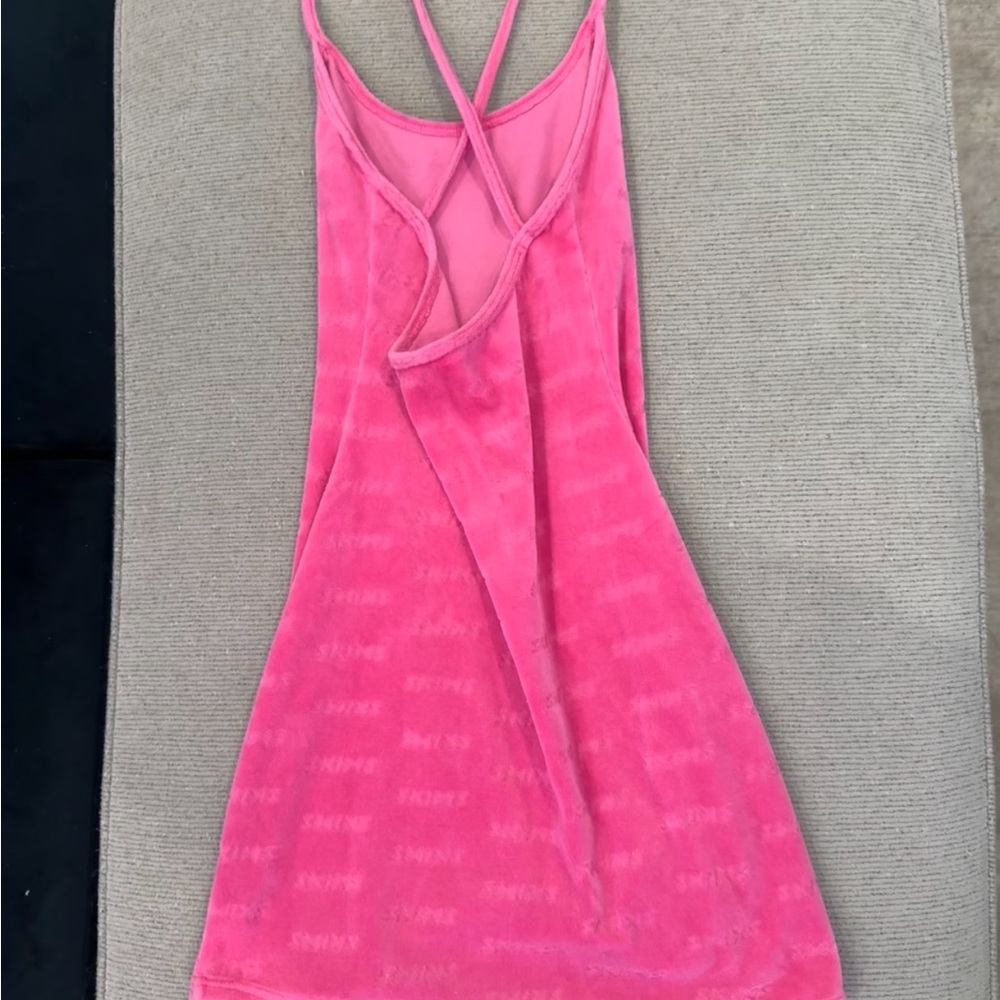 SOLD SKIMS Velour Pink Mini Dress - Picture 4 of 4